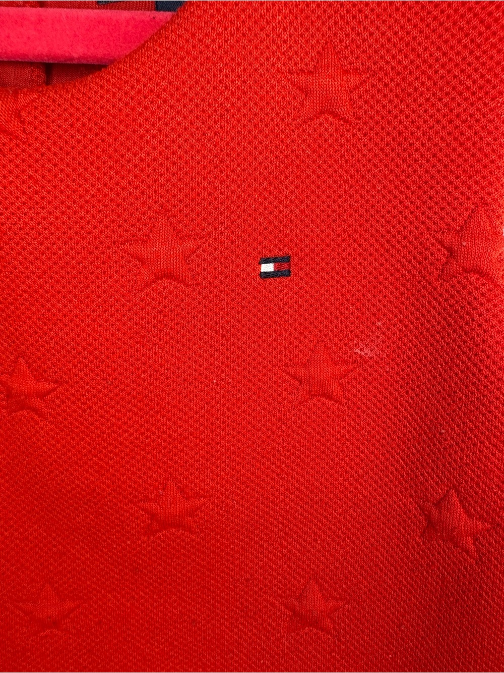 TOMMY HILFIGER Girls Size 7Y Cardinal Red Star Thick Textured Fit & Flare Dress - Picture 3 of 12